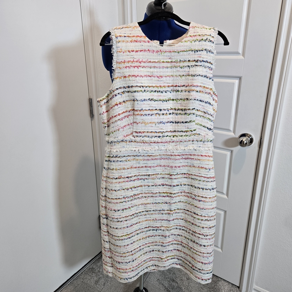 J. Crew Textured Multicolor Sleeveless Dress
